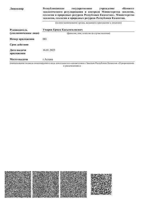 Лицензия на оказание услуг (приложение)